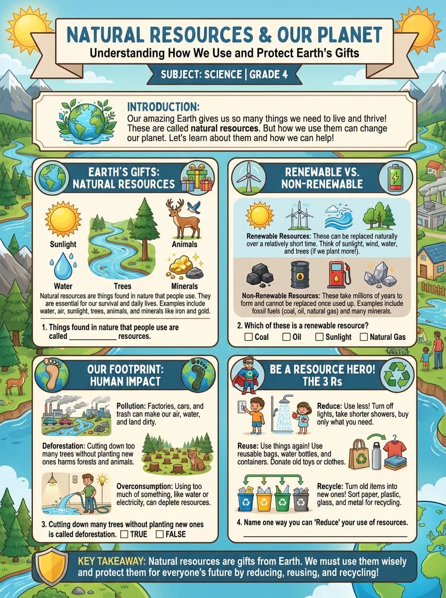 Worksheet: Natural Resources & Our Planet